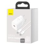 Baseus Super Si Quick Charger with Cable 25W 1 Meter USB-C White (CCCJG25CE)