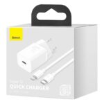 Baseus Super Si Quick Charger with USB-C to Lightning Cable 20W 1 Meter USB-C White (TZCCSUP-B02)