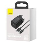 Baseus Super Si Quick Charger with Cable 25W 1 Meter USB-C Black (CCCJG25CE)