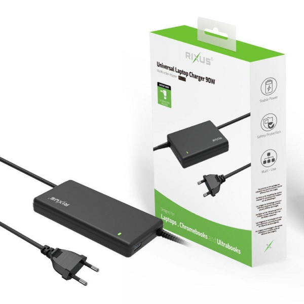 Rixus Universal Adapter (incl. cable) 90W Black (RXLC09)