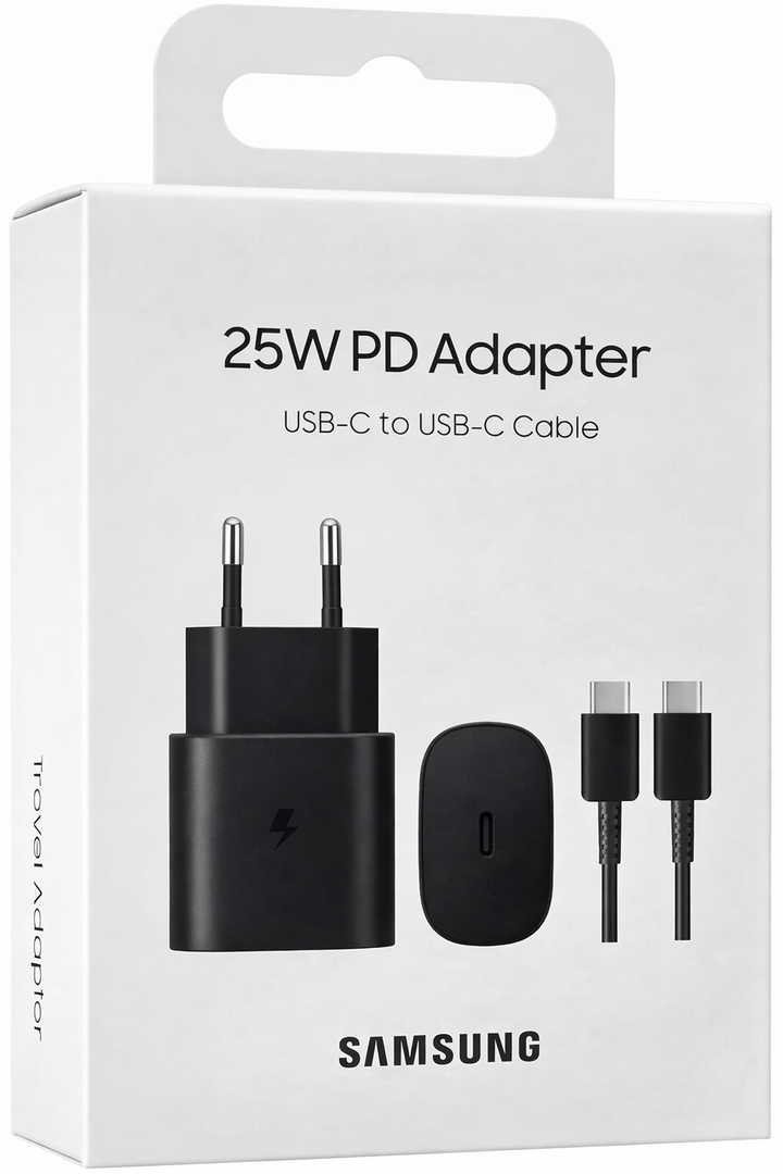 25W20PD20adapter20c-c20samsung_quicksolutions201.png Samsung Travel Adapter with Cable 25W 1 Meter USB-C Original Black (EP-TA800XBEGWW) - Afbeelding 1