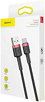 6953156278240.jpg Baseus USB-A to USB-C Cable 2 Meter 2A Cafule Black/Red (CATKLF-C91) - Afbeelding 1