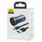 Baseus Golden Contactor Pro Car Charger with USB-A to USB-C Cable 40W 1 Meter USB-A & USB-C Grey (TZCCJD-0G)