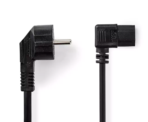 eu20power20cable202meter_quicksolutions202.png Nedis Schuko (EU Type E/F) to C13 Angled Power Supply Cable 2 Meter 250V 10A Black (CEGP10020BK20) - Afbeelding 1