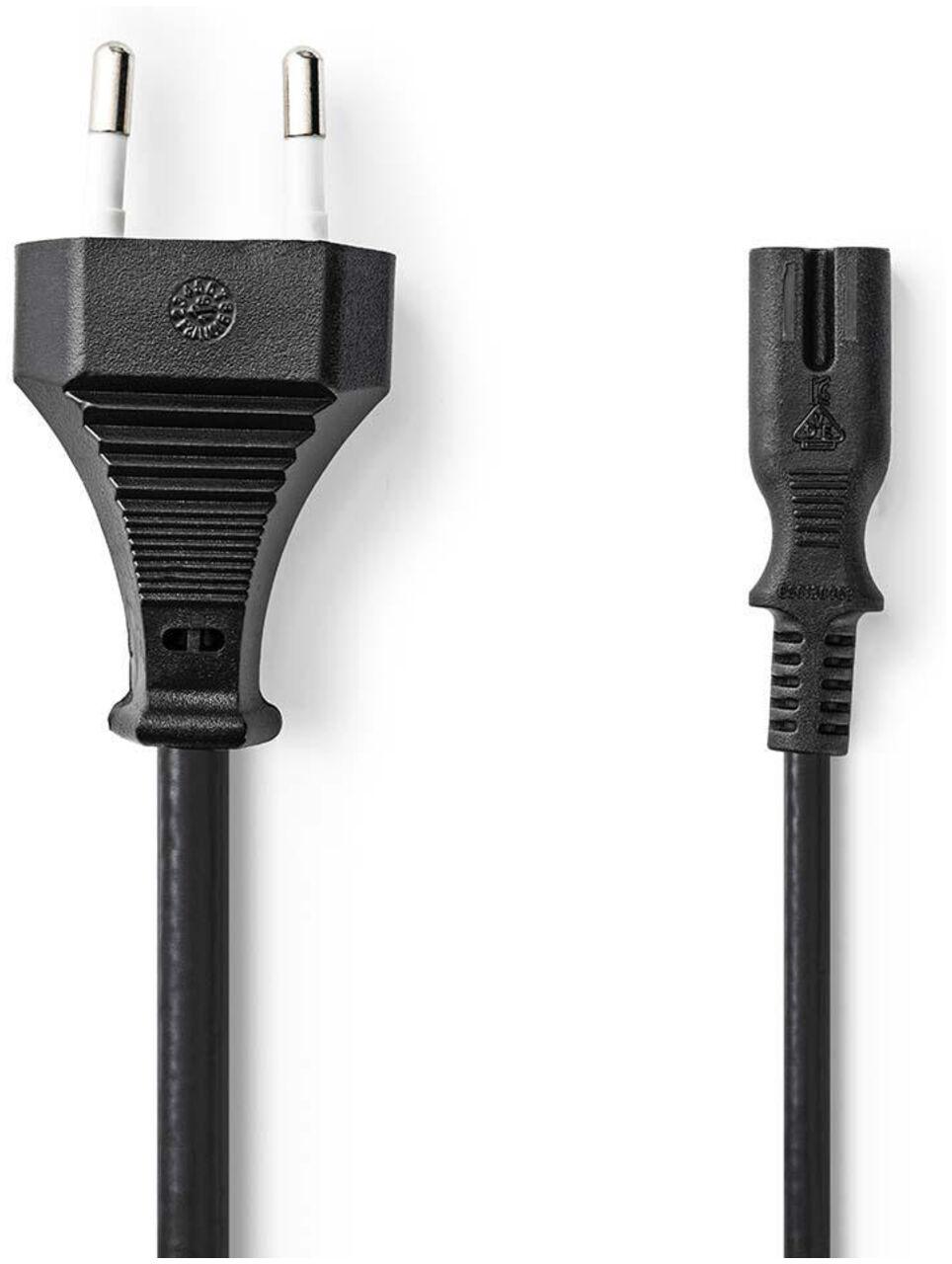 ndpcgp11040bk30-3.jpg Nedis Euro Male to C7 Power Supply Cable 3 Meter 250V 2.5A Black (PCGP11040BK30) - Afbeelding 1
